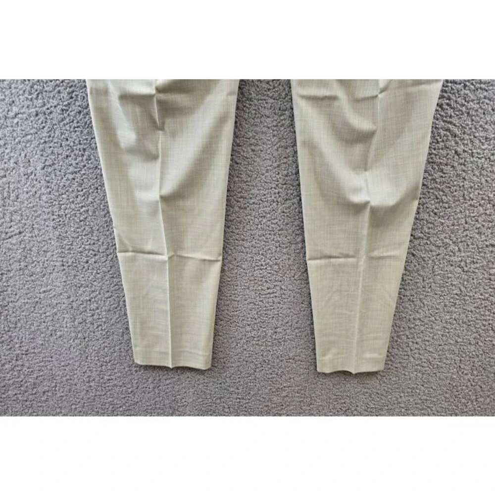 Calvin Klein Slim-Fit Dress Pants Men's 36Wx32L Taupe Solid Zip/Button Closure
